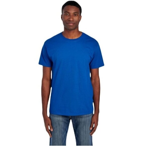 NWOT Fruit of the Loom HD Cotton Short Sleeve T-Shirt Crew Neck Mens 2XL Blue - Picture 1 of 6